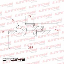 DISCO DE FRENO SOLIDO JEEP CHEROKEE 2.1 TD - 84/95 TRAS.DIAM.285MM CUBO 10,8MM