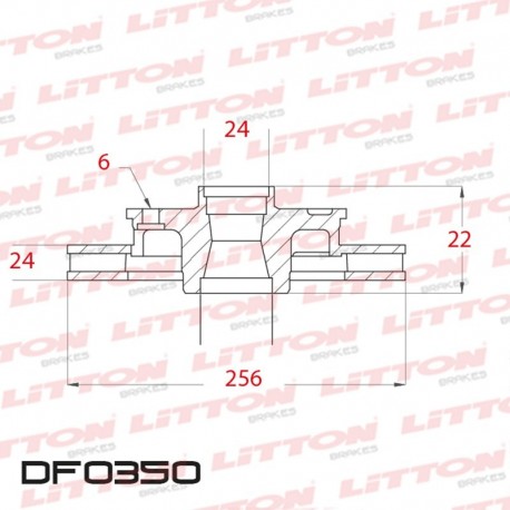 DISCO DE FRENO VENTILADO KIA BESTA 2.7 D - 95/.. DELANTERO DIAM.256MM CUBO 24MM