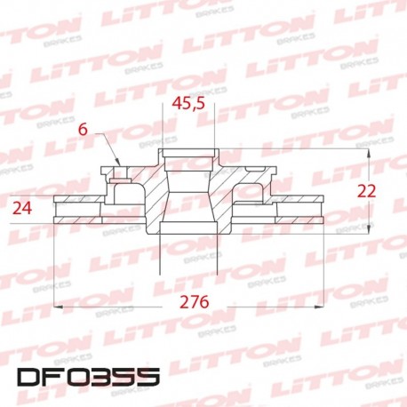 DISCO DE FRENO VENTILADO MITSUBISHI L-200 4X4 - 03/.. DELANTERO DIAM.276MM CUBO 24MM