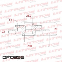 DISCO DE FRENO VENTILADO SEAT TOLEDO 2.0I 16V - 98/.. DELANTERO + ABSDIAM.280MM CUBO 22MM