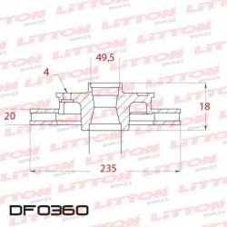 DISCO DE FRENO VENTILADO SUZUKI BALENO 1.6I - 96/02 DELANTERO DIAM.235MM CUBO 20MM