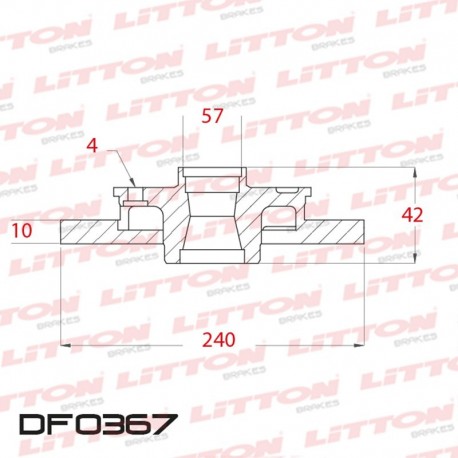 DISCO DE FRENO SOLIDO CHEVROLET ASTRA OPEL ALEMAN - 99/.. TRAS.DIAM.240MM CUBO 10MM