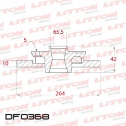 DISCO DE FRENO SOLIDO CHEVROLET ASTRA 2.0I 16V / 2.0 8V - 99/.. TRAS.DIAM.264MM CUBO 10MM