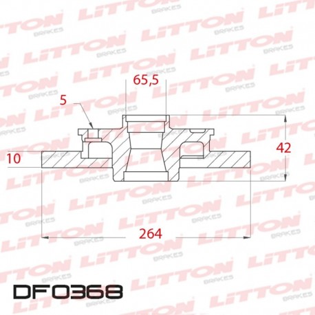 DISCO DE FRENO SOLIDO CHEVROLET ASTRA 2.0I 16V / 2.0 8V - 99/.. TRAS.DIAM.264MM CUBO 10MM