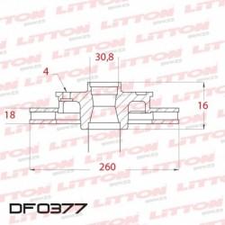 DISCO DE FRENO VENTILADO MAZDA 323 TODOS - 85/89 DELANTERO DIAM.260MM CUBO 18MM