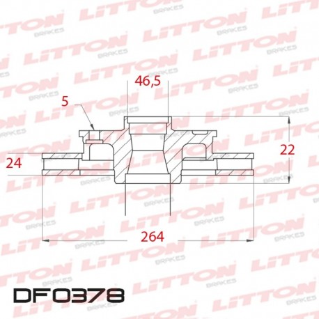 DISCO DE FRENO VENTILADO MAZDA 626 TODOS - ../97 DELANTERO DIAM.264MM CUBO 24MM