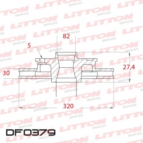 DISCO DE FRENO VENTILADO MB CLASE S W140 - 93/98 DELANTERO DIAM.320MM CUBO 30MM