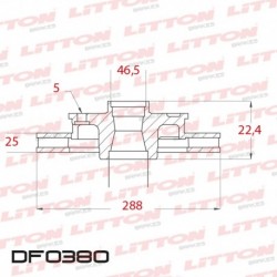 DISCO DE FRENO VENTILADO DELANTERO 288MM - BD0712