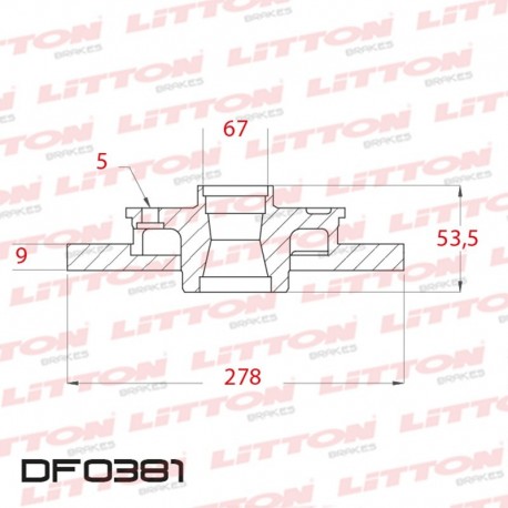 DISCO DE FRENO SOLIDO MB 300 W124 - 91/95 TRAS.DIAM.278MM CUBO 9MM