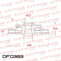 DISCO DE FRENO VENTILADO MB CLASE E W124 - 93/96 DELANTERO DIAM.284MM CUBO 22MM