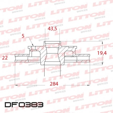 DISCO DE FRENO VENTILADO MB CLASE E W124 - 93/96 DELANTERO DIAM.284MM CUBO 22MM