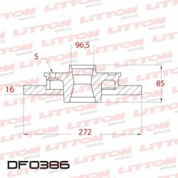 DISCO DE FRENO SOLIDO MB SPRINTER 310 - 95/.. TRAS.DIAM.272MM CUBO 16MM