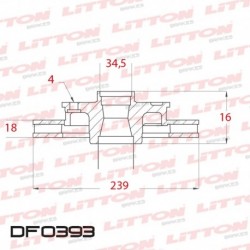 DISCO DE FRENO VENTILADO VW POLO CLASSIC - 95/.. DELANTERO IMPORTADODIAM.239MM CUBO 18MM