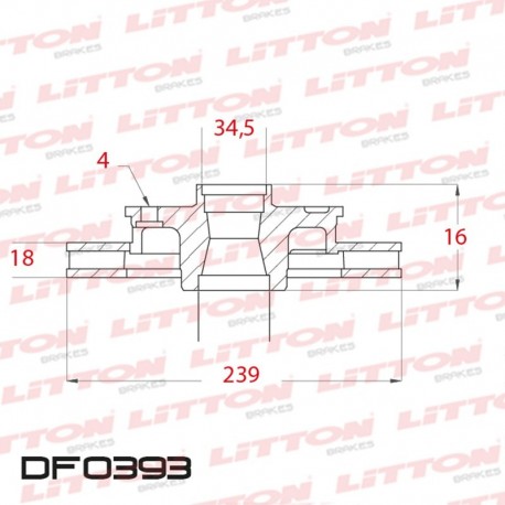 DISCO DE FRENO VENTILADO VW POLO CLASSIC - 95/.. DELANTERO IMPORTADODIAM.239MM CUBO 18MM