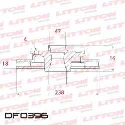 DISCO DE FRENO VENTILADO TOYOTA COROLLA 92/ DELANTERO 238MM - BD2250