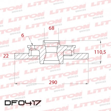 DISCO DE FRENO SOLIDO IVECO DAILY 35.8 / 35.10 / 35.12 - 96/.. DELANTERO + BULONESDIAM.290MM CUBO 22MM