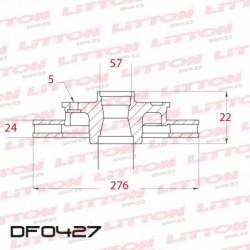 DISCO DE FRENO VENTILADO SUBARU FORESTER 2.0 / 2.0 TURBO S - 97/.. DELANTERO DIAM.276,5MM CUBO 24MM