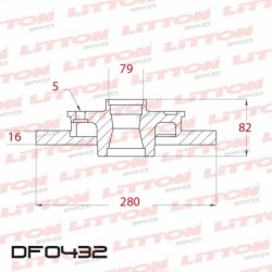 DISCO DE FRENO TRASERO SOLIDO PARA CITROEN JUMPER FIAT DUCATO (DIAMETRO 280MM-ALTURA 82MM-AGUJEROS 5+5)