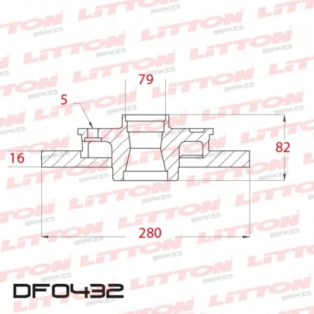 DISCO DE FRENO TRASERO SOLIDO PARA CITROEN JUMPER FIAT DUCATO (DIAMETRO 280MM-ALTURA 82MM-AGUJEROS 5+5)