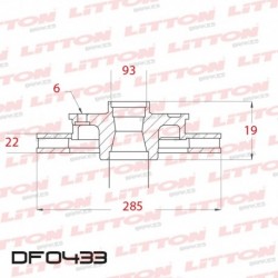 DISCO DE FRENO VENTILADO MB SPRINTER 412 - 00/.. TRAS.DIAM.285MM CUBO 22MM