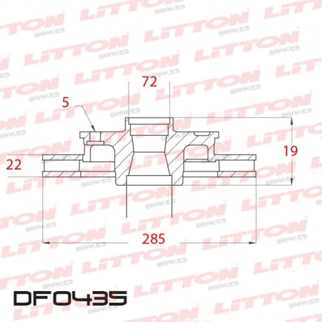 DISCO DE FRENO VENTILADO MB SPRINTER 416 - 03/.. DELANTERO DIAM.285MM CUBO 22MM