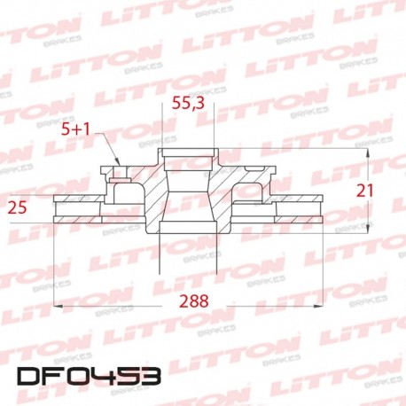 DISCO DE FRENO DELANTERO VENTILADO SEAT VOLKSWAGEN SHARAN (DIAMETRO 288MM-ALTURA 55.30MM-AGUJEROS 5)