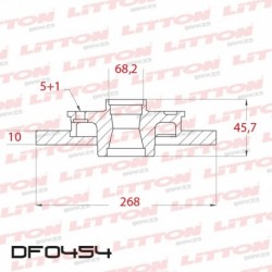 DISCO DE FRENO TRASERO SOLIDO SEAT ALHAMBRA, VOLKSWAGEN SHARAN (DIAMETRO 268MM-ALTURA 45.70MM-AGUJEROS 5)