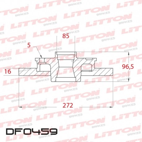 DISCO DE FRENO SOLIDO MB SPRINTER 310 - 95/.. TRAS.DIAM.272MM CUBO 16MM