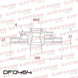 DISCO DE FRENO VENTILADO HONDA CIVIC 1.6 - 91/95 DELANTERO DIAM.260MM CUBO 23MM