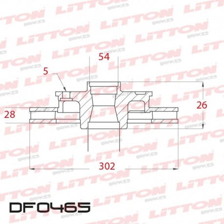 DISCO DE FRENO VENTILADO KIA SORENTO 2.5 - 06/.. DELANTERO DIAM.302MM CUBO 28MM