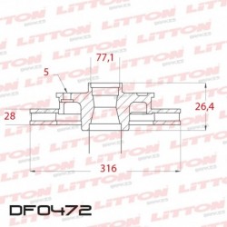 DISCO DE FRENO VENTILADO DELANTERO 316MM - BD2093