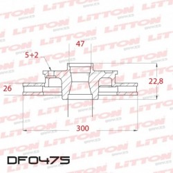 DISCO DE FRENO VENTILADO RENAULT LAGUNA 2.0 16V - 98/.. DELANTERO DIAM.300MM CUBO 26MM