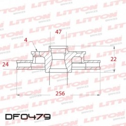 DISCO DE FRENO VENTILADO DAEWOO NUBIRA 1.6I 16V / 2.0I 16V - 97/.. DELANTERO DIAM.256MM CUBO 24MM