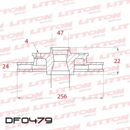 DISCO DE FRENO VENTILADO DAEWOO NUBIRA 1.6I 16V / 2.0I 16V - 97/.. DELANTERO DIAM.256MM CUBO 24MM