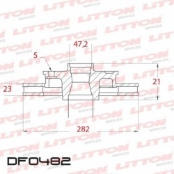 DISCO DE FRENO VENTILADO ACURA LEGEND SEDAN / COUPE - 91/95 DELANTERO DIAM.282MM CUBO 23MM