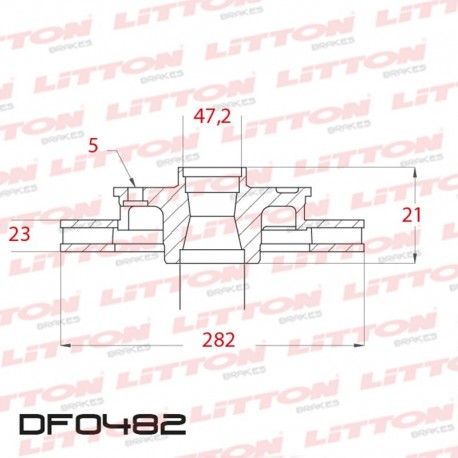 DISCO DE FRENO VENTILADO ACURA LEGEND SEDAN / COUPE - 91/95 DELANTERO DIAM.282MM CUBO 23MM