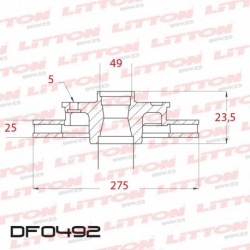 DISCO DE FRENO VENTILADO TOYOTA RAV-4 2.0 - 01/.. DELANTERO DIAM.275MM CUBO 25MM