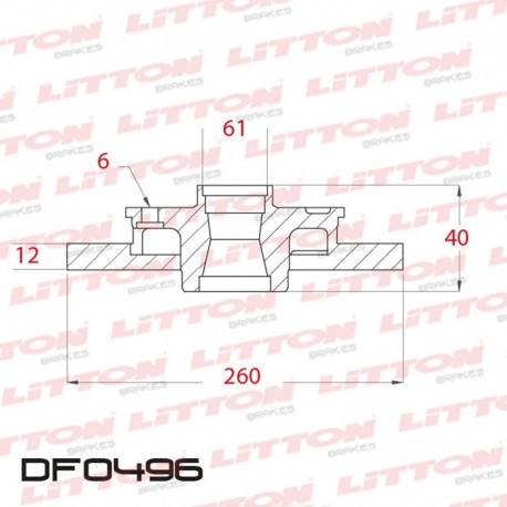 DISCO DE FRENO SOLIDO VOLVO 400 SERIES 440 - 88/96 DELANTERO DIAM.260MM CUBO 12MM