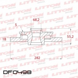 DISCO DE FRENO SOLIDO VW TRANSPORTER 2.5 / 2.5 TD (T4) - 96/.. DELANTERO DIAM.282MM CUBO 18MM