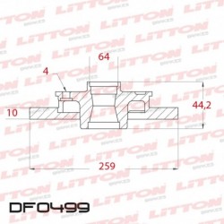 DISCO DE FRENO SOLIDO TRASERO 259mm - BD3070