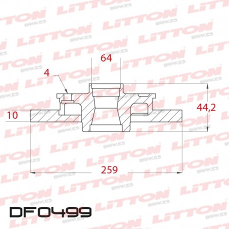 DISCO DE FRENO SOLIDO TRASERO 259mm - BD3070