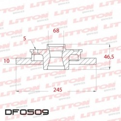 DISCO DE FRENO SOLIDO AUDI 100 TODOS - 97/98 TRAS.DIAM.245MM CUBO 10MM