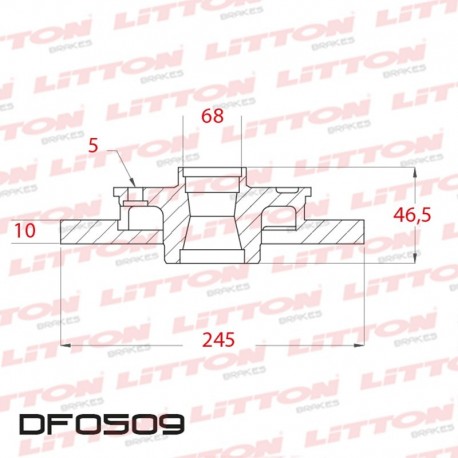 DISCO DE FRENO SOLIDO AUDI 100 TODOS - 97/98 TRAS.DIAM.245MM CUBO 10MM