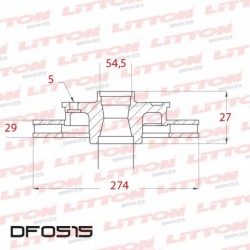 DISCO DE FRENO VENTILADO CHEVROLET BLAZER 4X4 - 98/11 DELANTERO DIAM.274MM CUBO 29MM