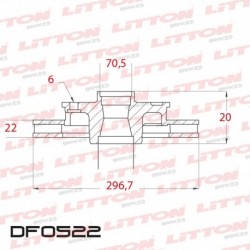 DISCO DE FRENO VENTILADO TOYOTA HILUX SW4 4X2 - 99/05 DELANTERO LLANTA 15`DIAM.297MM CUBO 22MM