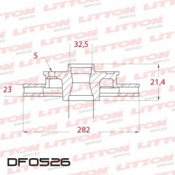 DISCO DE FRENO VENTILADO CHRYSLER STRATUS TODOS - 95/.. DELANTERO LLANTA 15`DIAM.282MM CUBO 23MM