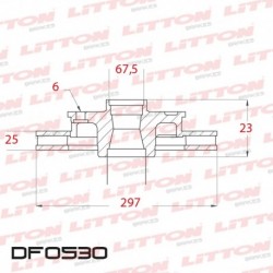 DISCO DE FRENO VENTILADO TOYOTA HILUX 4X2 3.0 D / TDI / D-4D - 05/.. DELANTERO DIAM.297MM CUBO 25MM