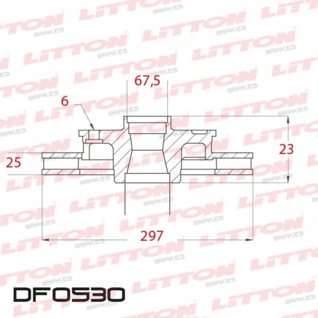 DISCO DE FRENO VENTILADO TOYOTA HILUX 4X2 3.0 D / TDI / D-4D - 05/.. DELANTERO DIAM.297MM CUBO 25MM