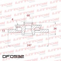 DISCO DE FRENO SOLIDO PEUGEOT 206 1.4 - 99/.. DELANTERO DIAM.247MM CUBO 13MM