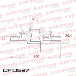 DISCO DE FRENO VENTILADO BMW 320 I - 01/04 DELANTERO DIAM.300MM CUBO 22MM